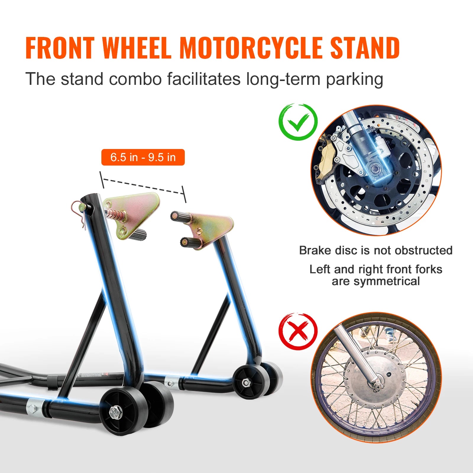 Motorcycle Stand Lift 850lbs Front Rear Combo Stand Lift Stand Front&Rear Wheel Fork Stand Heavy Duty Rear Wheel Stand