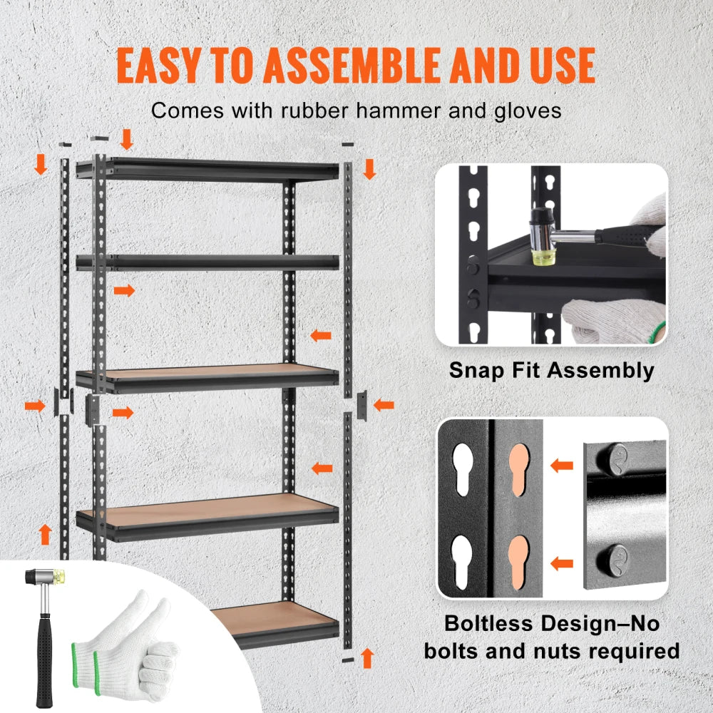 5-Tier Metal Storage Shelving 2000 lbs, 30x12x60"