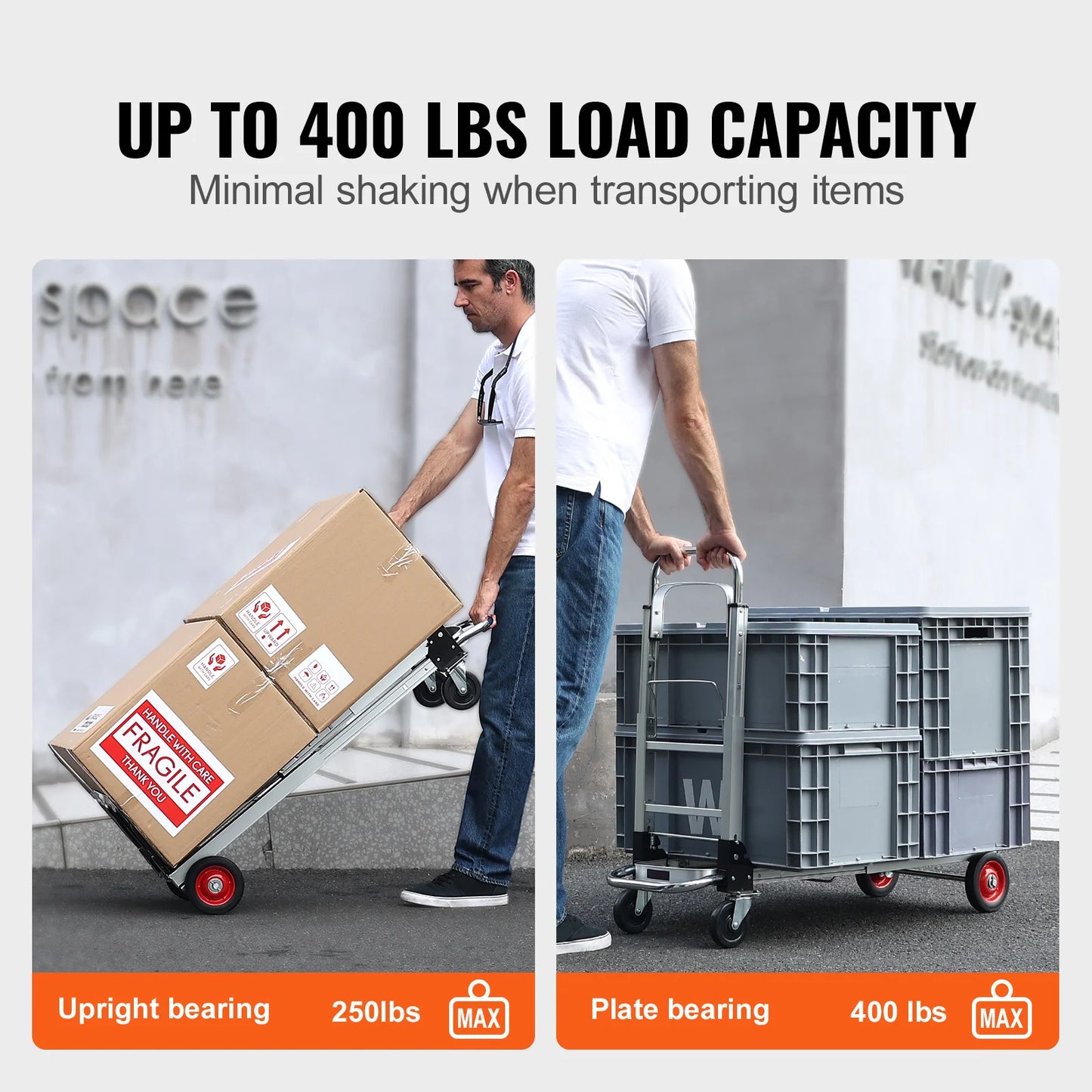 400 lbs Folding Hand Truck - Lightweight Utility Dolly