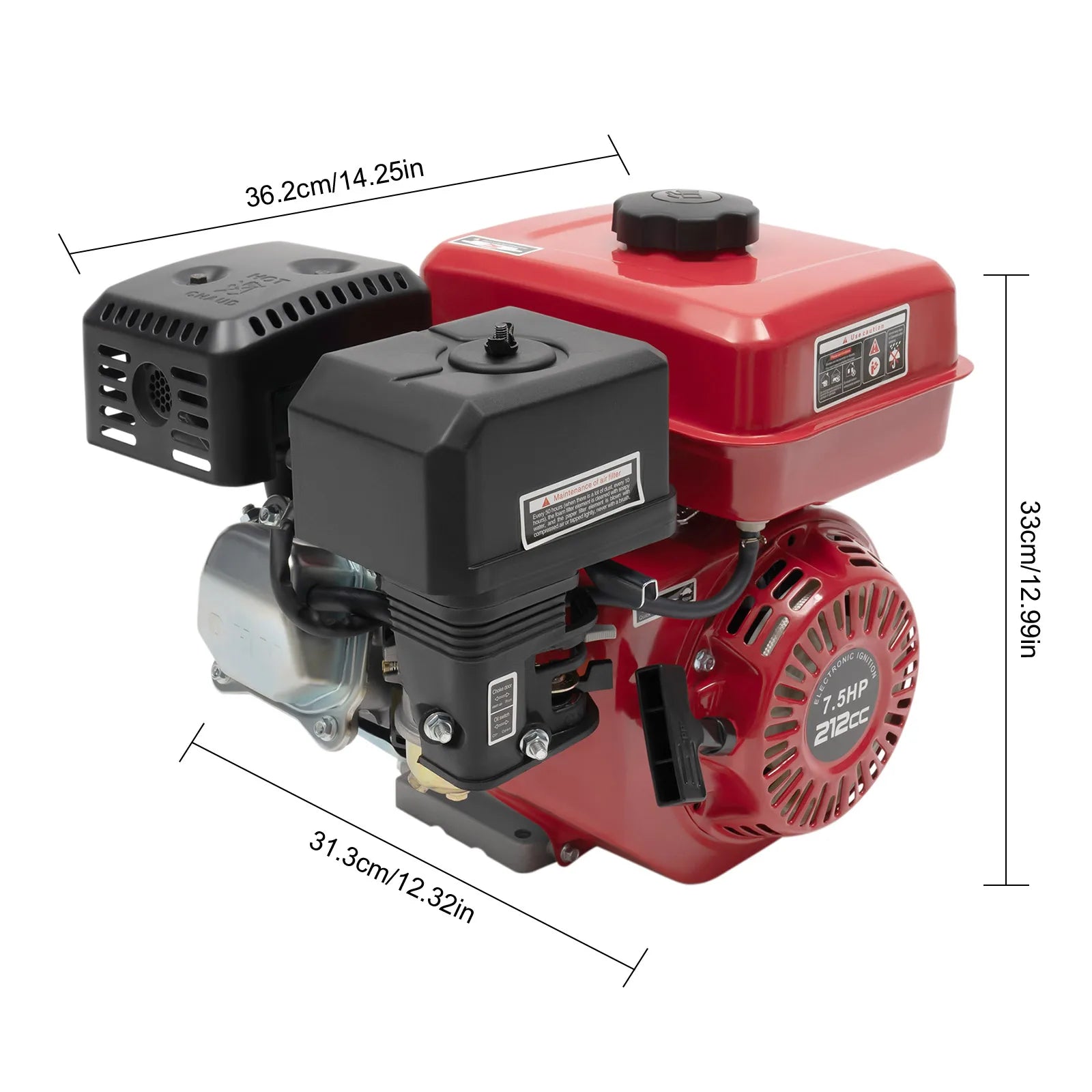7.5HP 4-Stroke Gasoline Engine 3KW 212CC Pull Start Air Cooling Gas Engine Motor 3600RPM