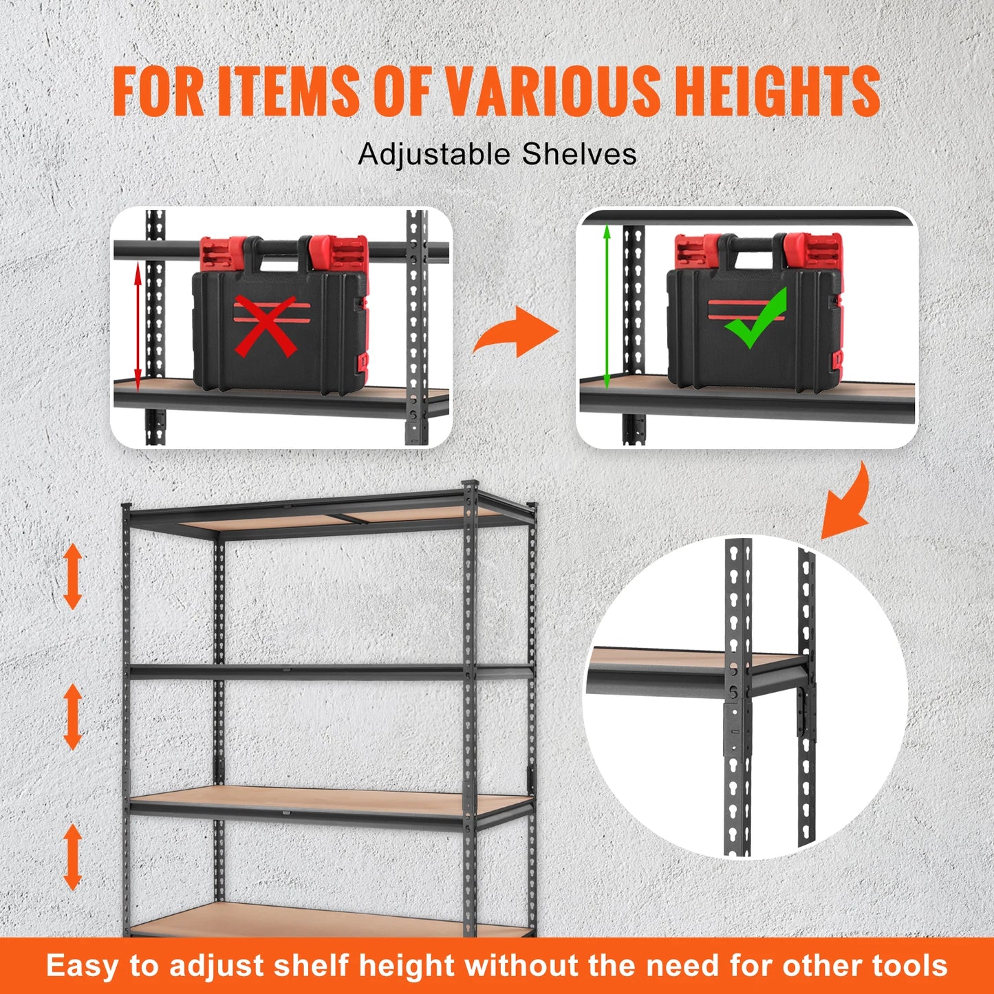 5-Tier Metal Storage Shelving Unit - Heavy Duty