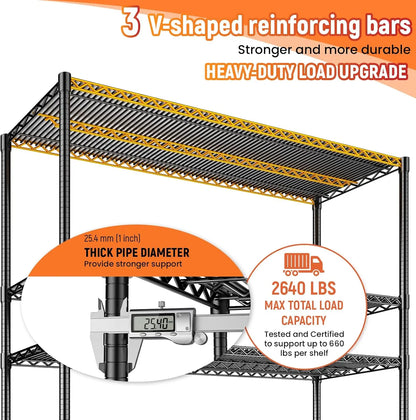 60" Wire Storage Shelving 2640 lbs - Adjustable