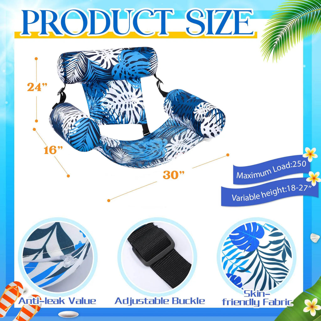Summer Pool Water Hammock Air Mattresses Bed Beach Water Sports Lounger Inflatable Foldable Floating Row Swimming Chair