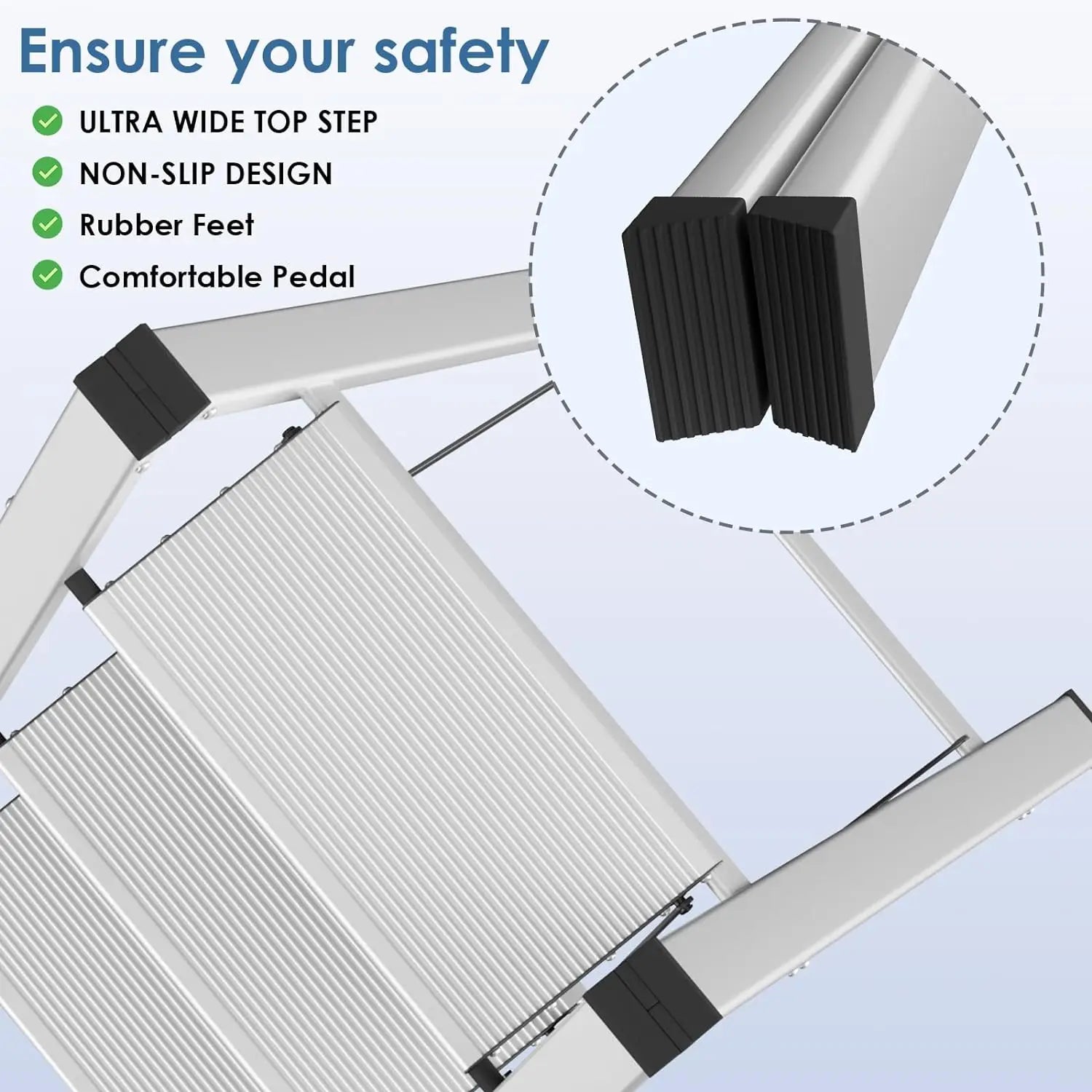 2-3-4 Step Ladder Aluminum Lightweight Folding Step Stool Wide Anti-Slip Pedal 150kg load Household Office Portable Stepladder