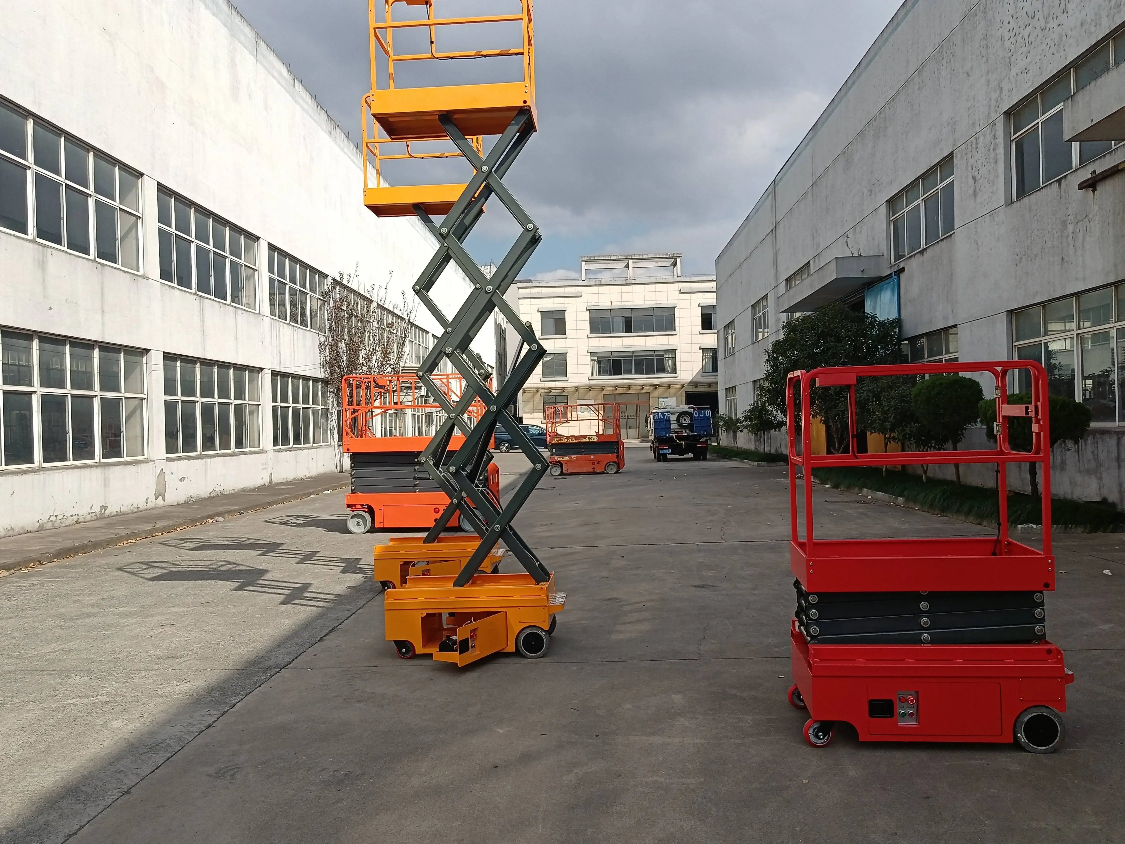 Scissor Lifter 300KG Elevated Work Platform 3m, 3.9m, 4m Self Propelled Scissor Mobile Electric Lift Platforms for Sale