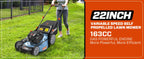 Self Propelled Lawn Mower Gas Powered 163cc 4-Cycle Engine Rear Wheel Drive Variable Speed 6 Height Adjustments