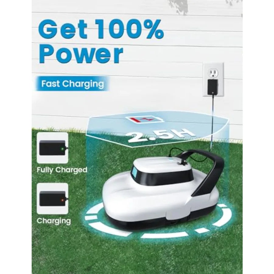 Robotic Pool Cleaner Dual Motors and Suction Ports Automatic Pool Vacuum Robot Lasts up to 90 Min Self-Parking Idea