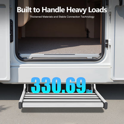 Folding RV Step 150kg with LED Light - Aluminum