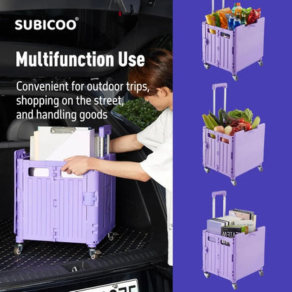Foldable Utility Cart 110 lbs with Swivel Wheels