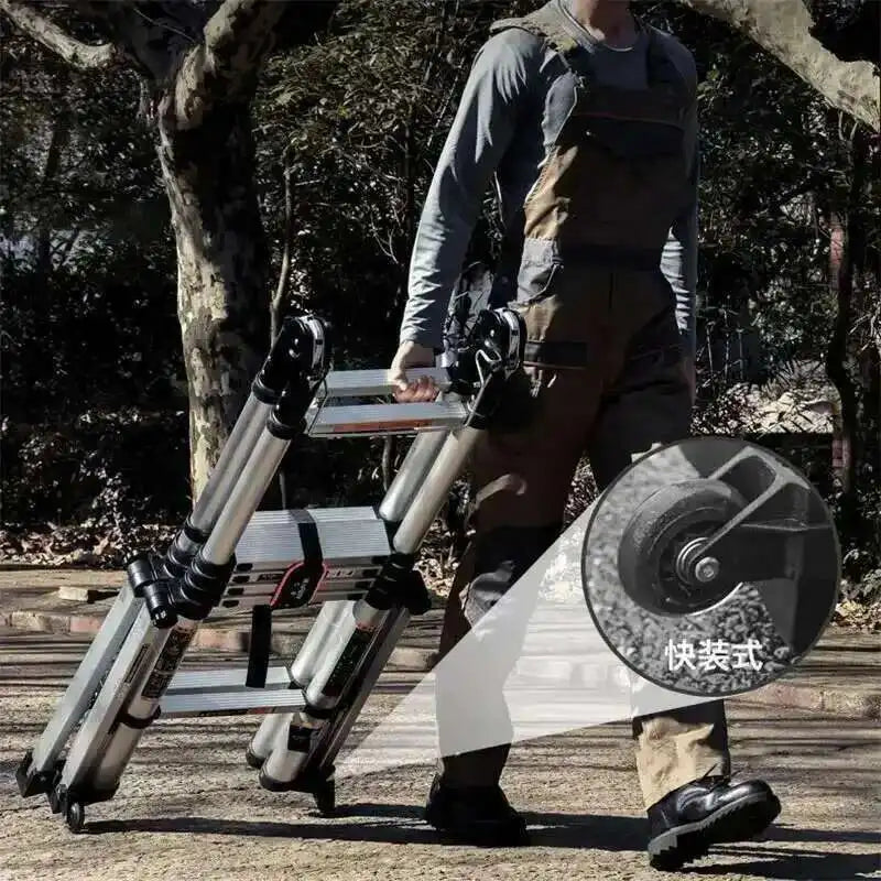 Aluminum Alloy Multifunction Telescopic Ladders Household Folding Herringbone Ladder Safety Engineering Ladders Lift Stairs