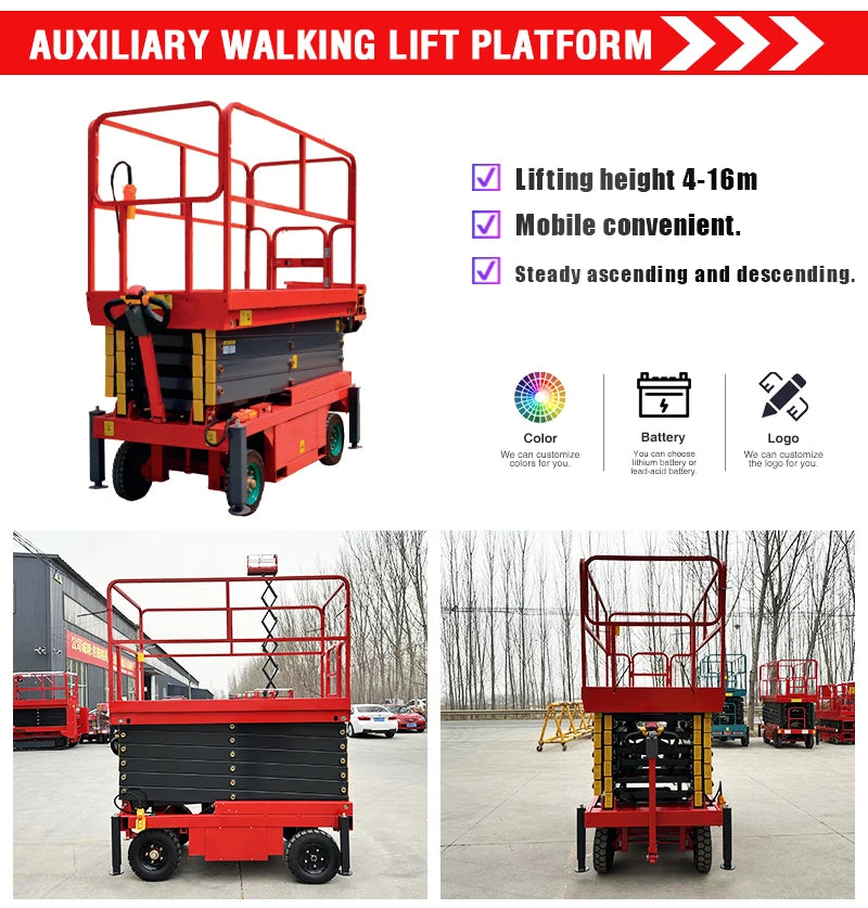 6m 8m 10m 12m 14m Aerial Work Platform Full Automatic Lift Portable Electric Scissor Lifts Table For Indoor Use