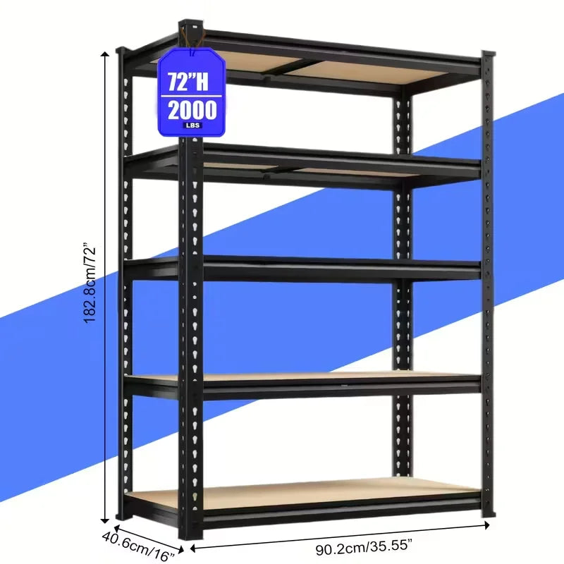 5-Tier Metal Storage Shelving 2000 lbs, 30x12x60"