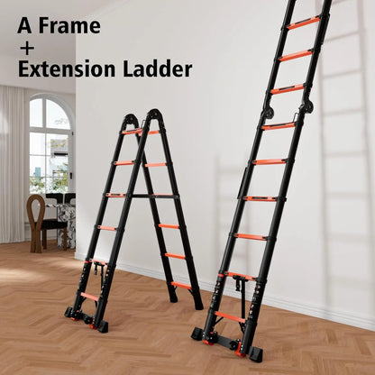 20.3 ft Telescoping A-Frame Ladder, 10-Step, 330 lbs