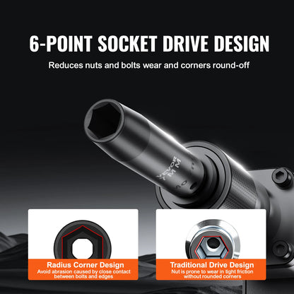 1/2" Drive Impact Socket Set - Cr-V Alloy Steel