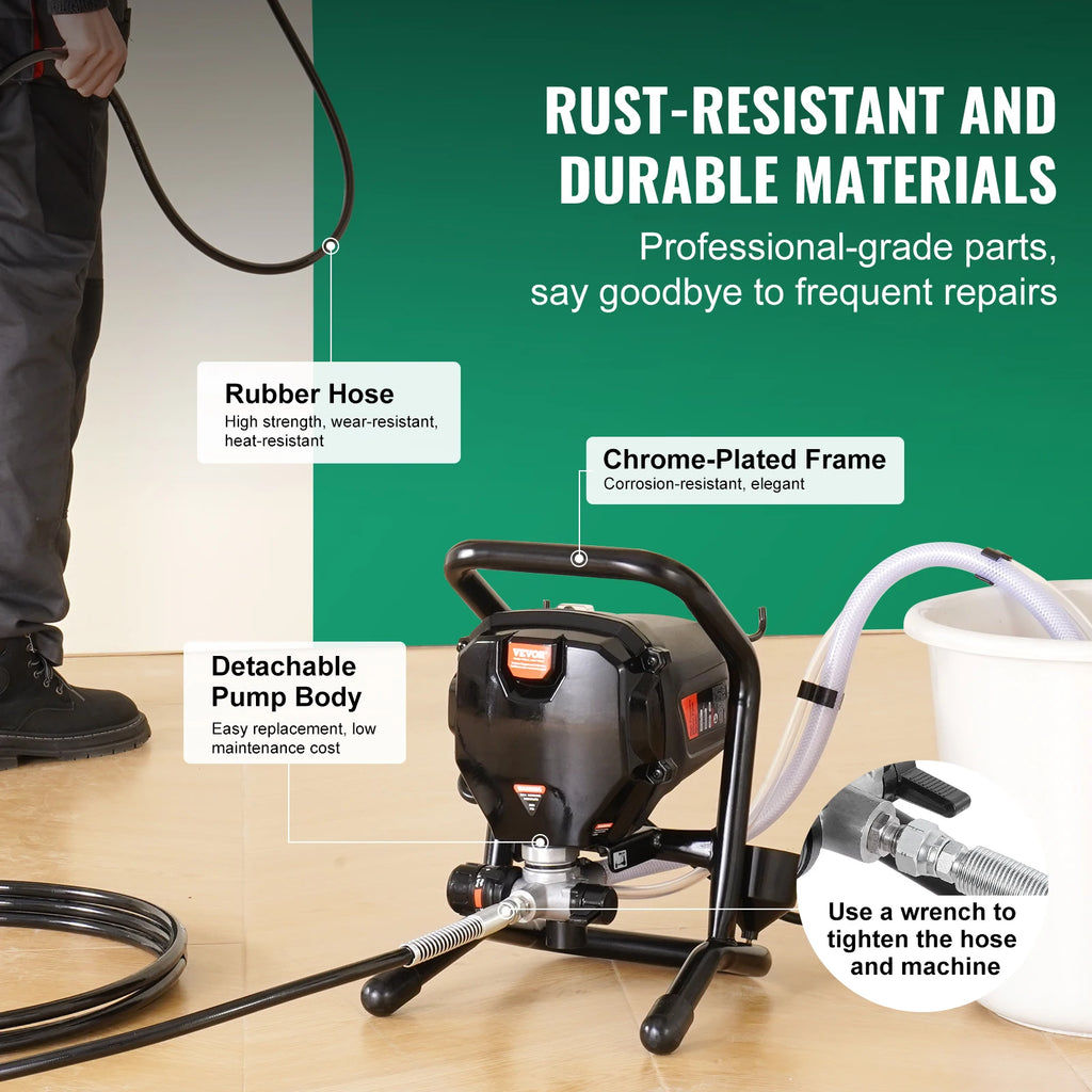 Stand Airless Paint Sprayer 3000PSI 750W Efficient Electric Airless Sprayer Handheld Paint Sprayers Fine Painting