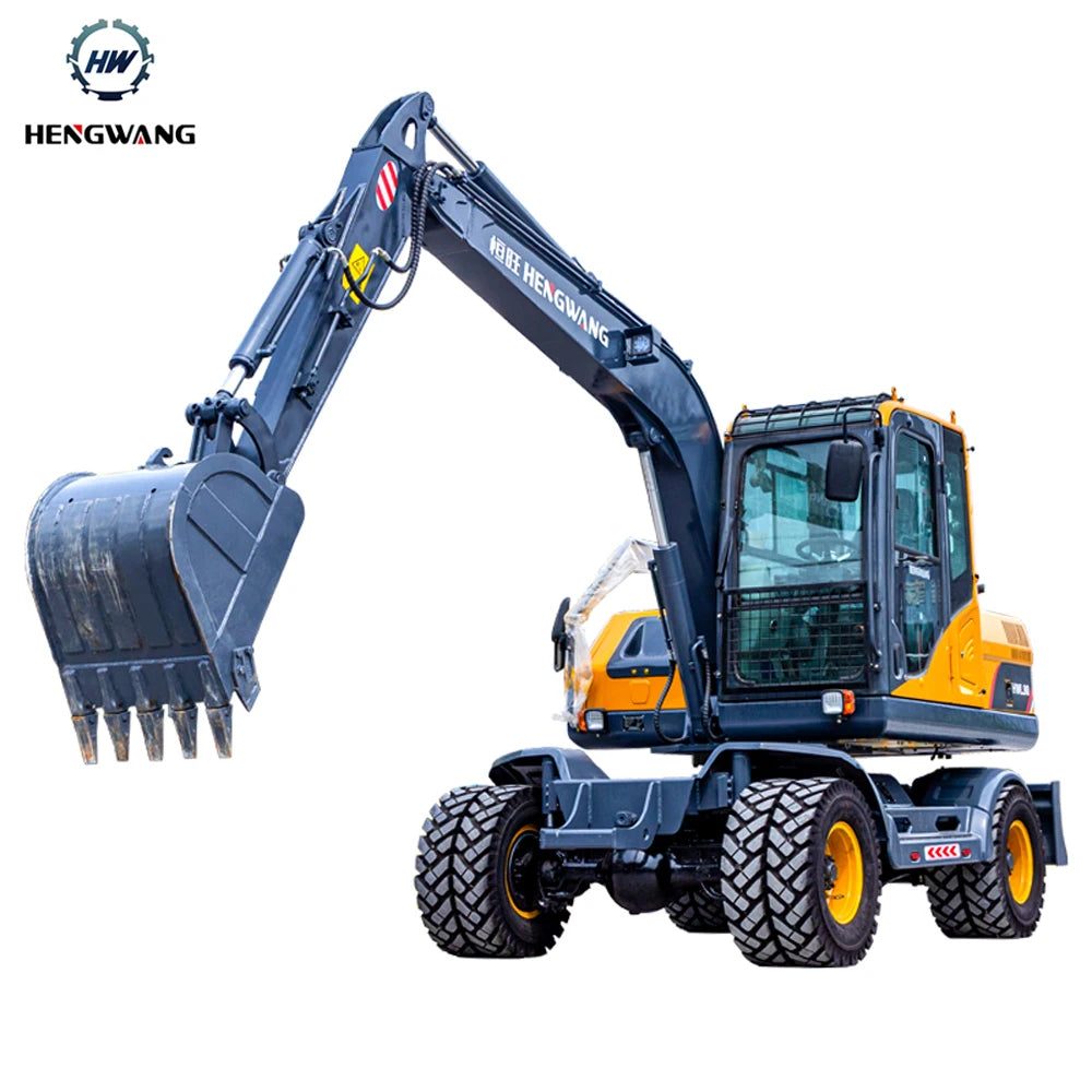 HWL80 8 Tons Wheel Excavator 8T Digger Construction Equipment Tool Heavy Machinery Excavators Equipment China Factory Customized