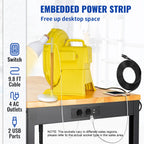 2000 lbs Adjustable Garage Workbench 48/61" L x 20" W Work Table with 28.3"-38.1" Height & Hardwood Top for Office Home