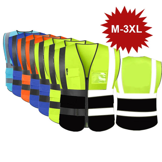 Hi-Vis Safety Vest ANSI Class 2 with 5 Pockets