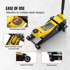 2 Ton Low Profile Floor Jack Heavy Duty Iron Hydraulic Racing Floor Jack Hydraulic Car Jack Dual Piston Quick Lift Pump