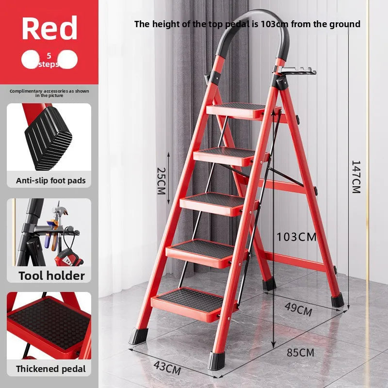 Herringbone ladder Household ladder Folding telescopic multifunctional indoor stairs Thickened climbing ladder Escalator