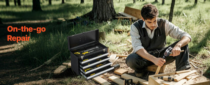 20.5" Metal Tool Box with 4 Locking Drawers