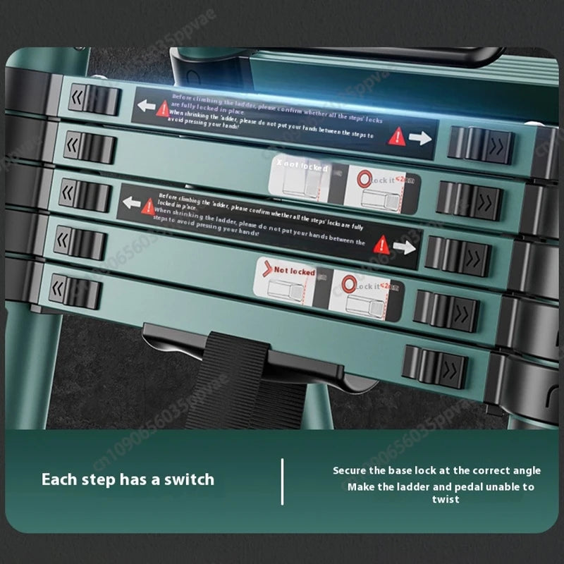 Portable Aluminum Telescopic Ladder - Anti-Shock