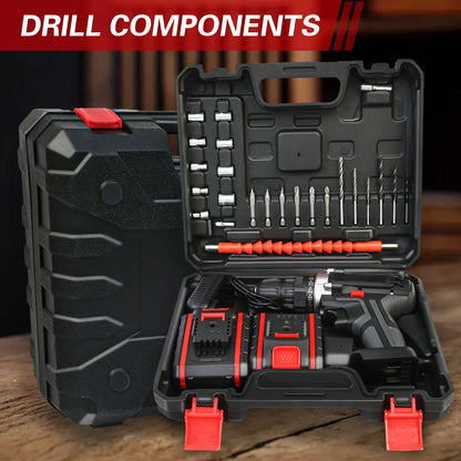21V Cordless Drill Impact Driver with 2 Batteries