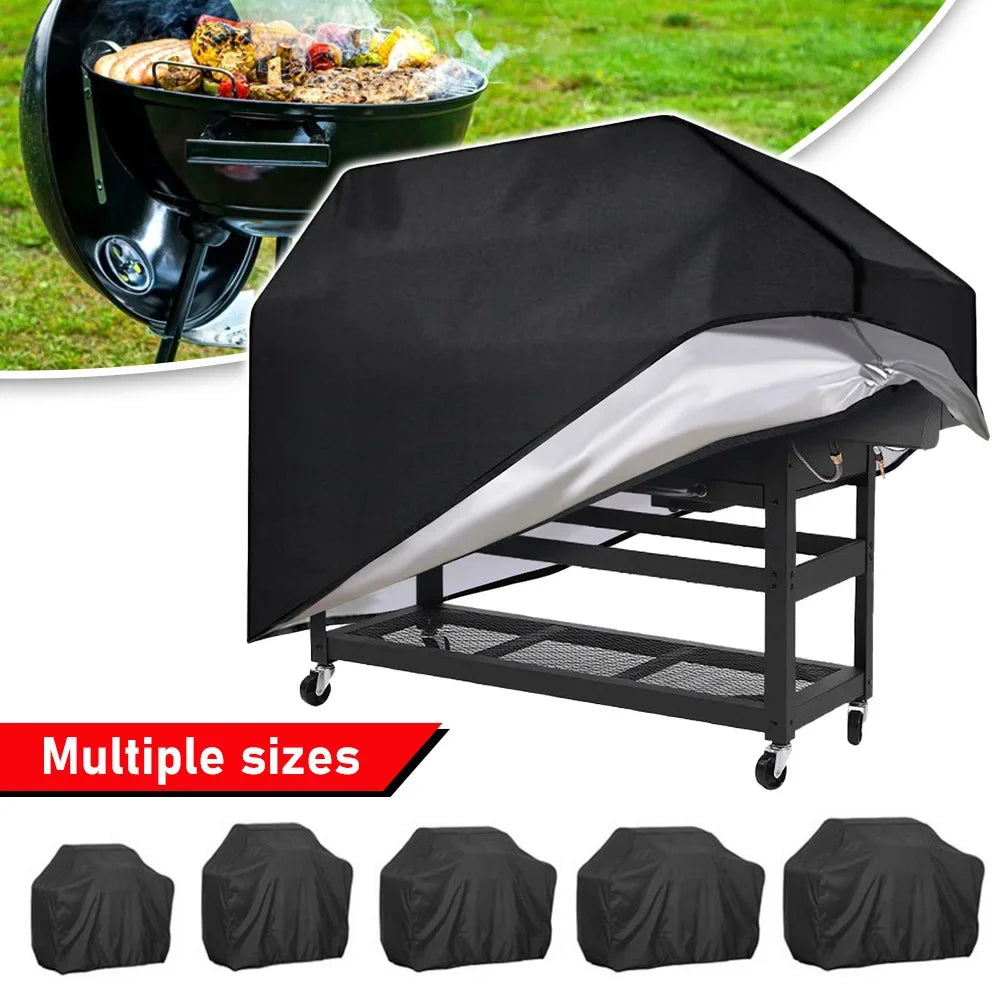 210D BBQ Cover Outdoor Dust Waterproof Weber Heavy Duty Grill Cover Rain Protective Outdoor Barbecue Cover Round