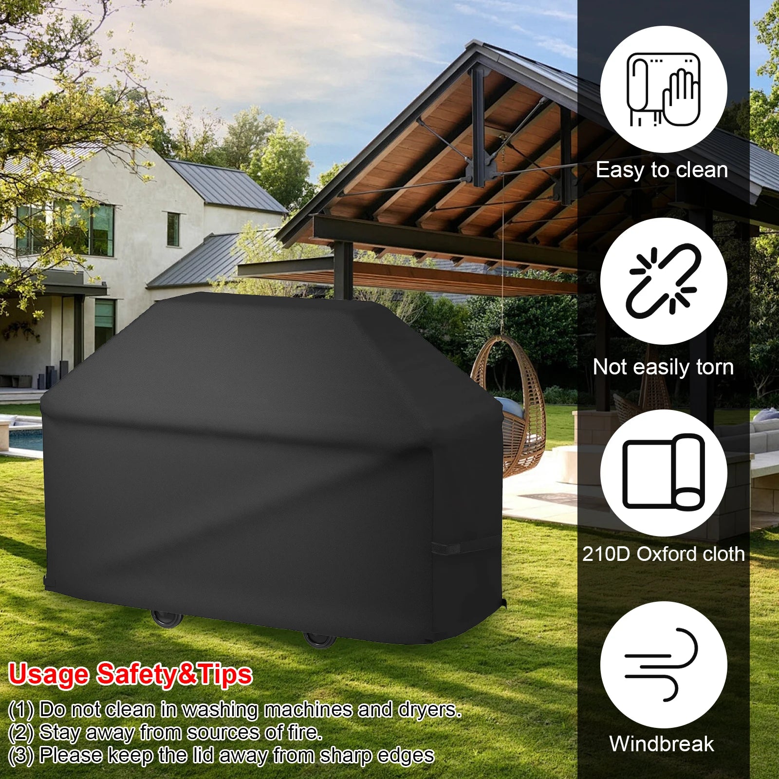New BBQ Grill Barbeque Cover Anti-Dust Waterproof Heavy Duty Charbroil BBQ Cover Outdoor Rain Protective Barbecue Grill Covers