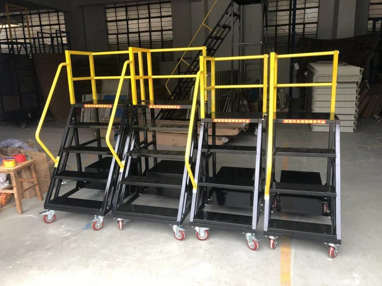 Stable Mobile Platform Step Ladder Supermarket Warehouse Pickup Wheel Ladder Step Climbing Car Home Furniture Climbing Ladder