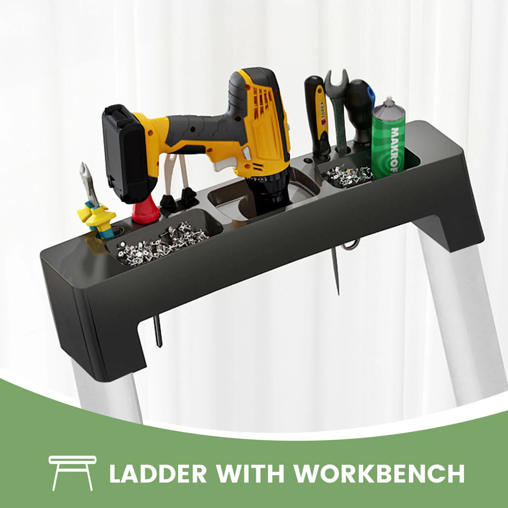 Step Ladder, Folding Step Stool, Heavy-Duty Step Ladder Stool with Handrail Wide Pedal, Anti-Slip Step Ladder with Handgrip