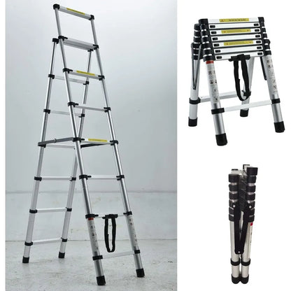 Aluminum A-Frame Extension Ladder 6+7 ft, Folding
