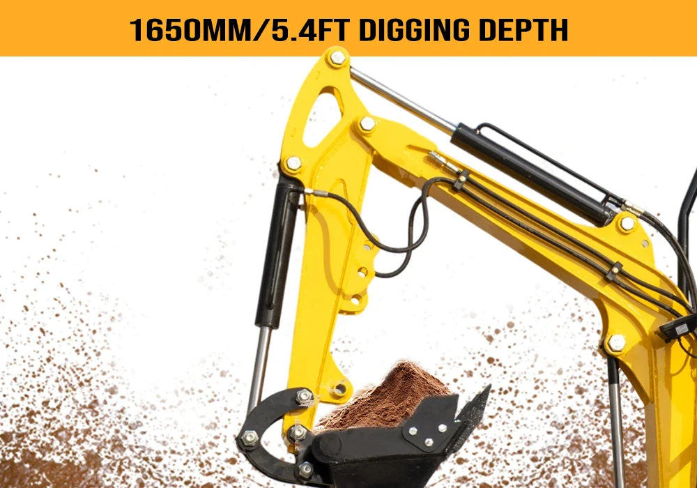 Mini Excavator 1 ton Hydraulic Crawler Excavator 13.5HP Small Trencher Digger For Farm Garden