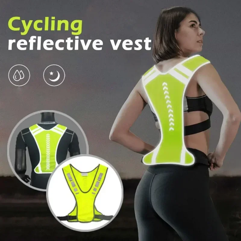 Night Reflective Cycling Vest - Hi-Vis Traffic Coat