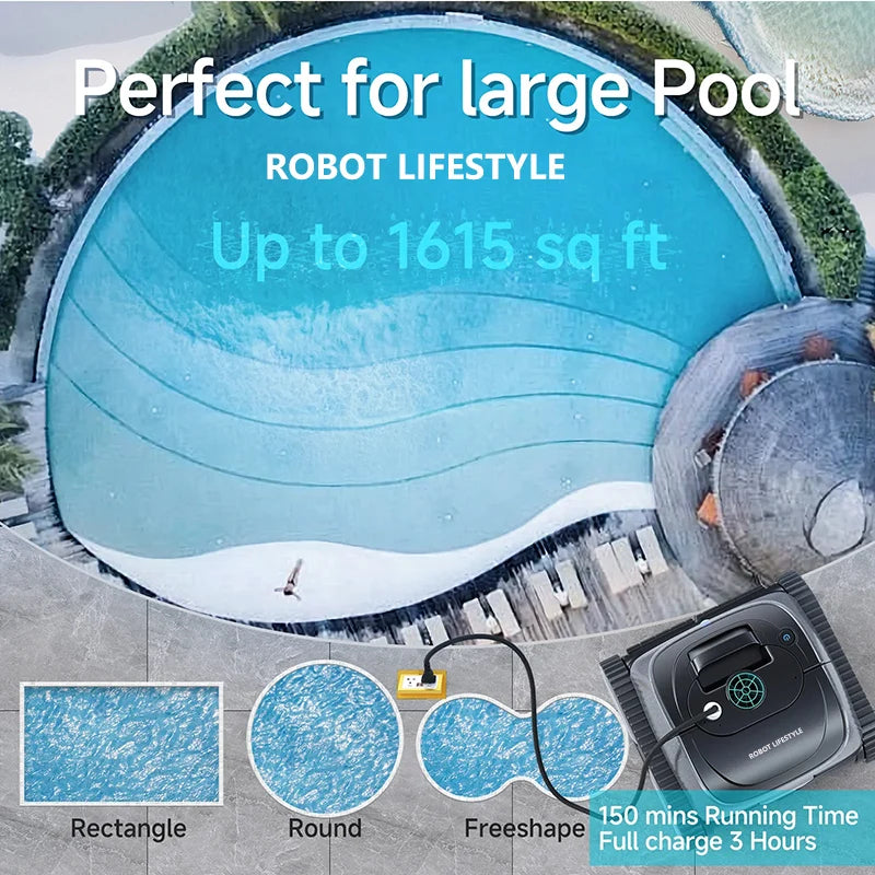 Cordless Robot Swimming Pool Vacuum Cleaner WYBOT C1 OS800 APP Control Ultra Stronger Suction 4600mAh 120mins Running Time