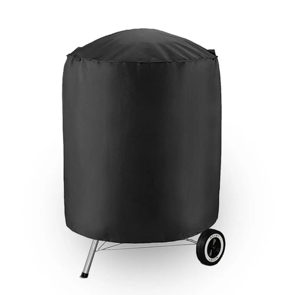 Round Grill Cover Outdoor Waterproof Dustproof Kettle BBQ Cover 210D Oxford Cloth Heavy Duty Garden BBQ Protection Cover NEW