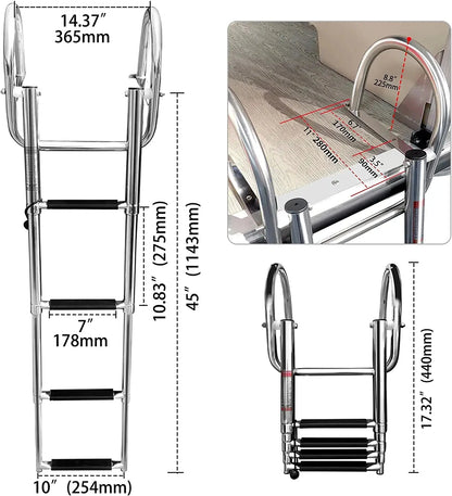 4-Step Folding Boat Boarding Ladder - Marine