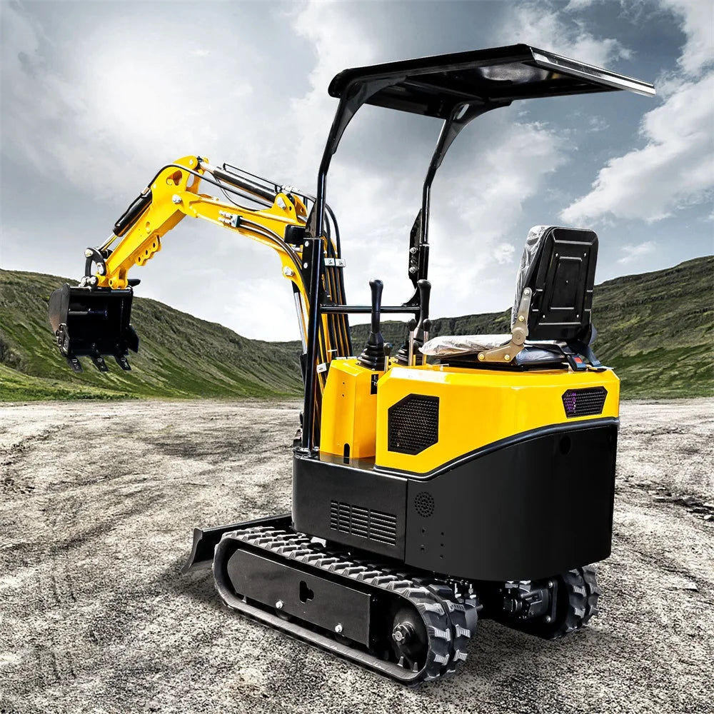 Mini Excavator 1ton Hydraulic Crawler Excavator 13.5HP Small Trencher Digger For Farm Garden