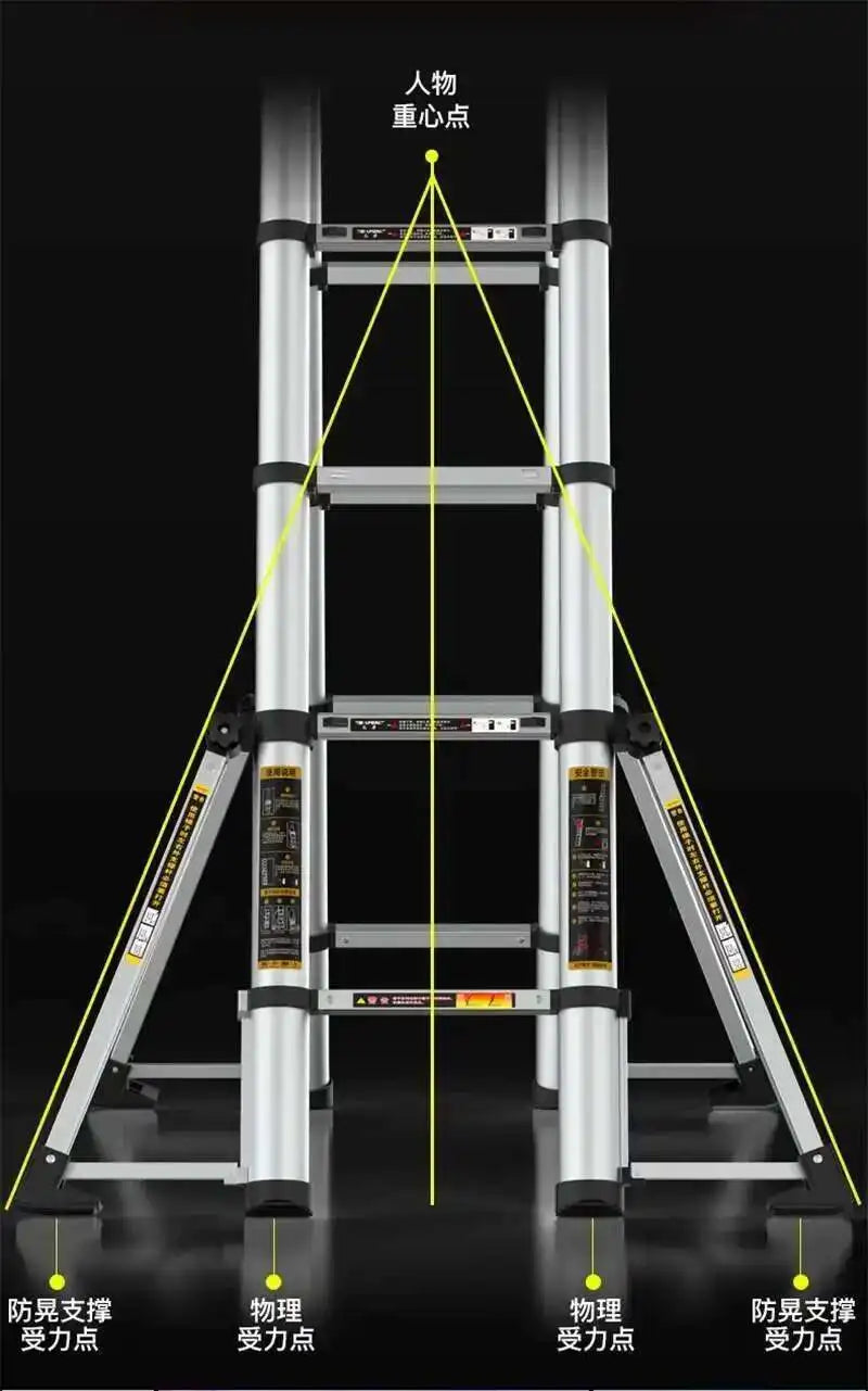 Aluminum Alloy Multifunction Telescopic Ladders Household Folding Herringbone Ladder Safety Engineering Ladders Lift Stairs