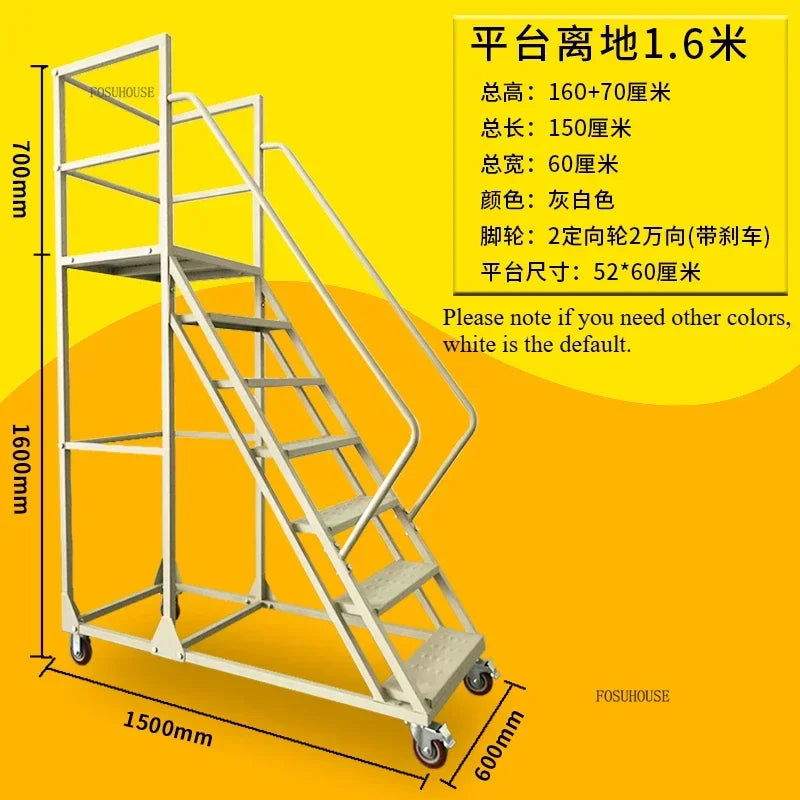 Stable Mobile Platform Step Ladder Supermarket Warehouse Pickup Wheel Ladder Step Climbing Car Home Furniture Climbing Ladder