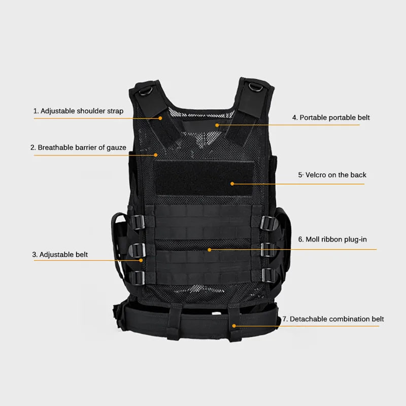 Multi-Pocket SWAT Tactical Vest - Jungle Combat