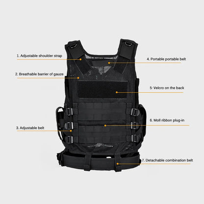 Multi-Pocket SWAT Tactical Vest - Jungle Combat