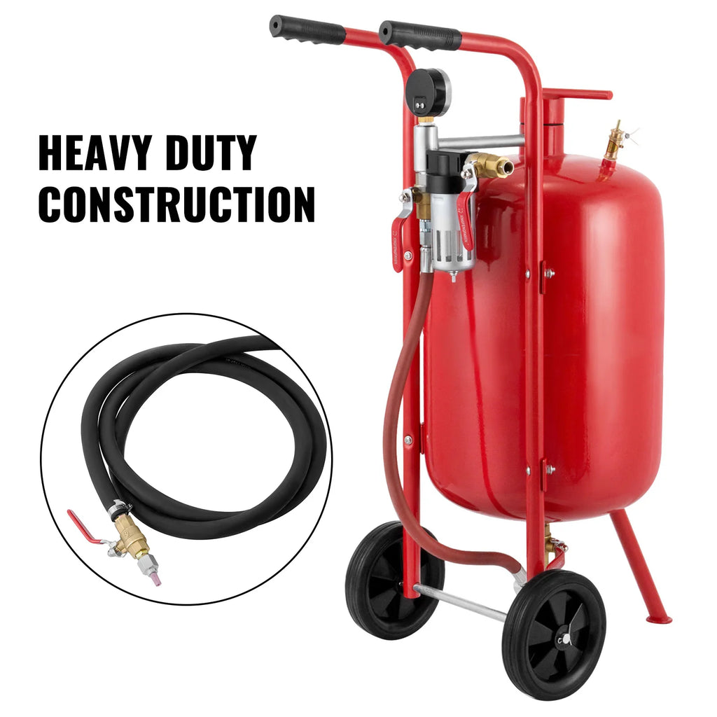 Sand Blaster 10Gal Portable Air Sandblaster 125Psi Pressure Sand Blasting Kit for Special Surface Treatment of Material