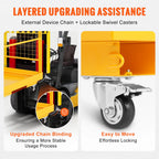 1200lbs Forklift Safety Cage Folding Security Platform with Lockable Swivel Wheels Holds 1 to 2 Adults for Aerial Work