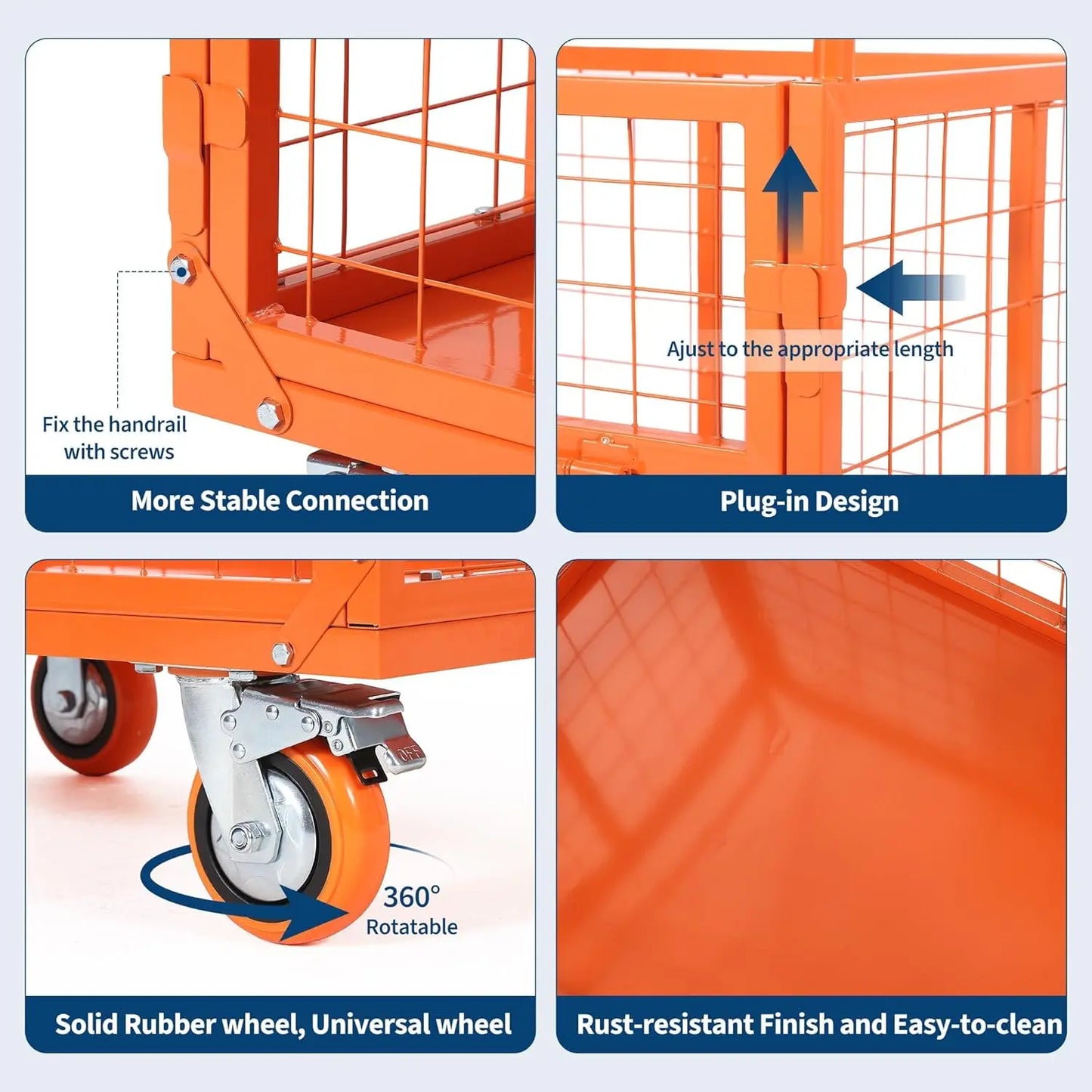 6-in-1 Platform Truck Cart with Cage 1800 lbs