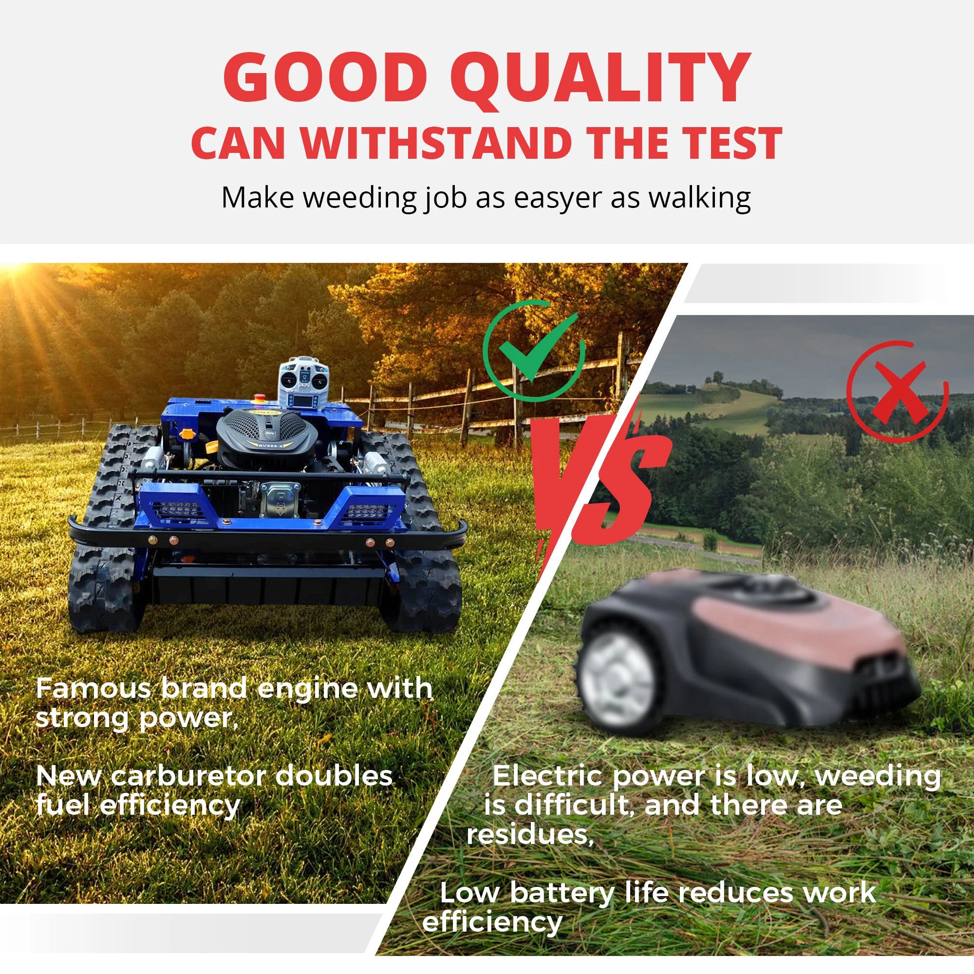 R550 Smart Remote Lawn Mower, 170KG Heavy Machine, 45° Climb Capability, Long Runtime, CE Certified