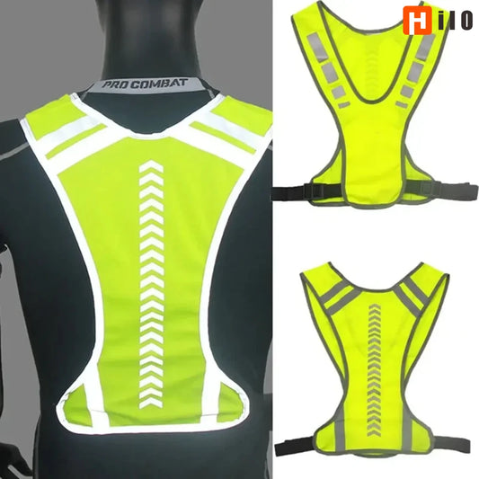 Night Reflective Cycling Vest - Hi-Vis Traffic Coat