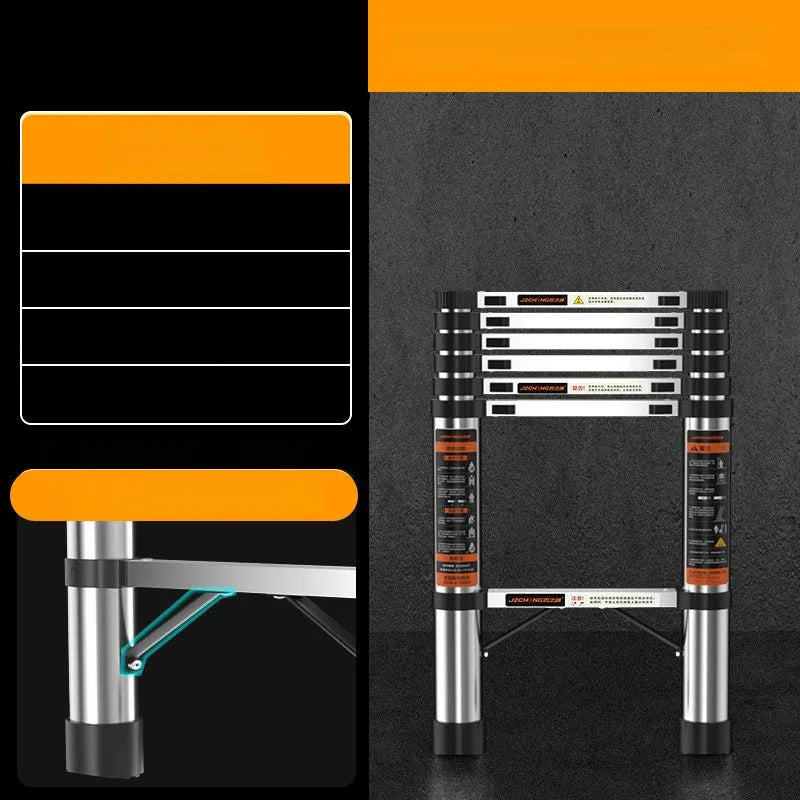 1.9-3.5M Stainless Steel Telescopic Folding Ladder