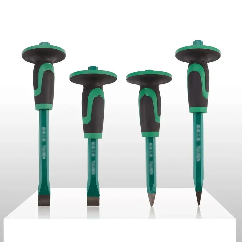 Stone chisel 250/300 long steel chisel chopper with rubber sleeve flat head flat chisel masonry chisel