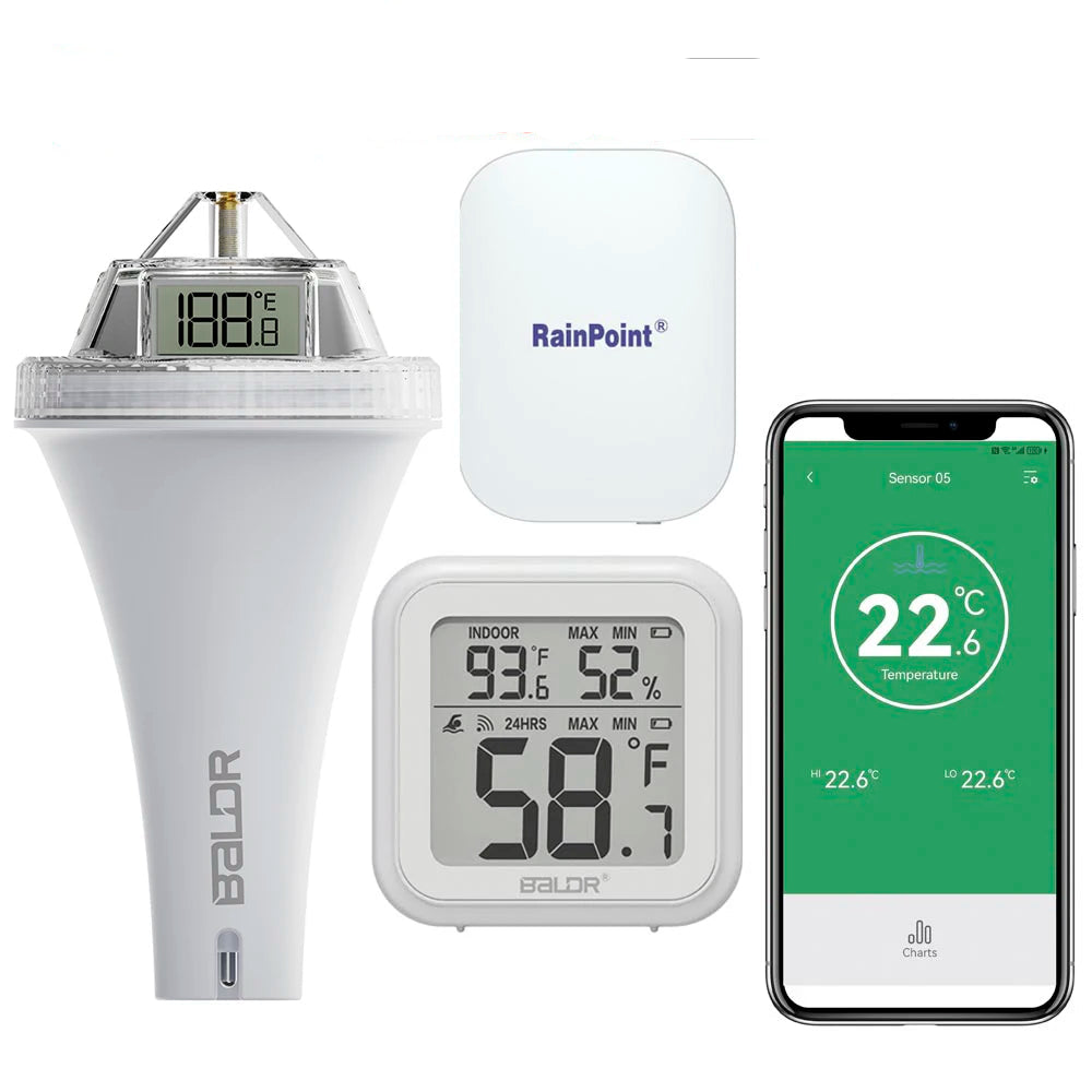Pool Thermometer Wireless, Digital Pool Thermometer Floating With Remote Temperature Receiver